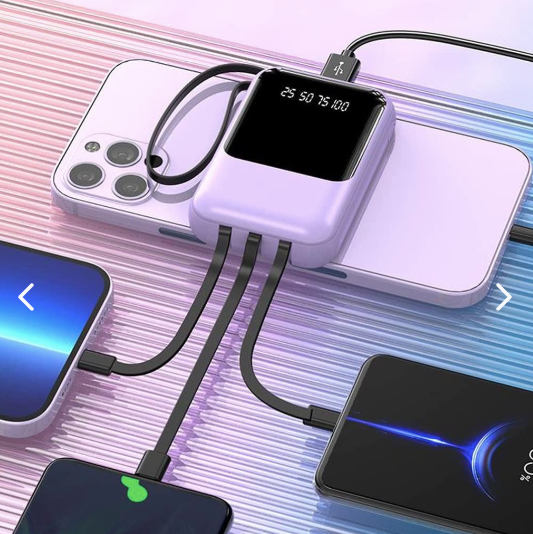 Power Bank Portátil 10000mAh con Cables