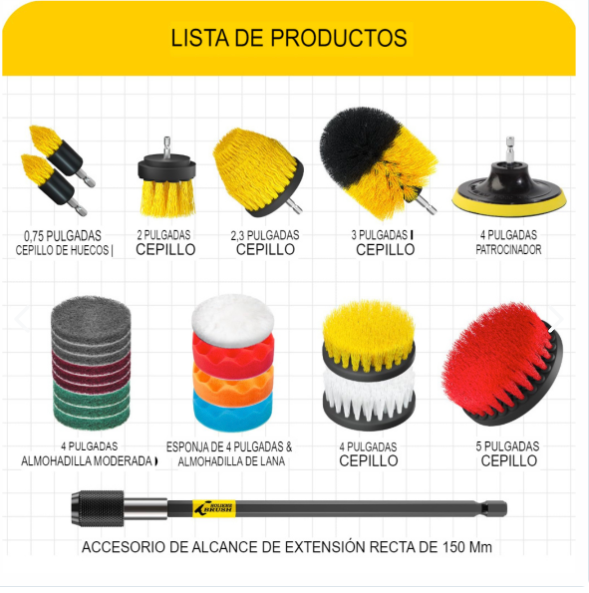 Set 21 PCS de Cepillo Para Taladros
