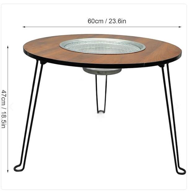 MESA PLEGABLE CON PARRILLA
