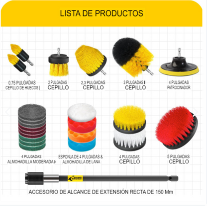 Set 21 PCS de Cepillo Para Taladros