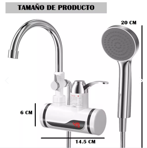 Grifo Lavaplatos Eléctrico Agua Caliente