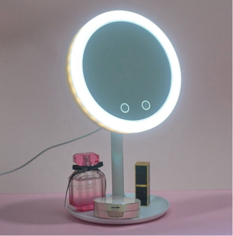 Espejo de Maquillaje giratorio luces LED