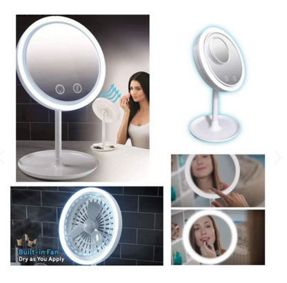 Espejo de Maquillaje giratorio luces LED